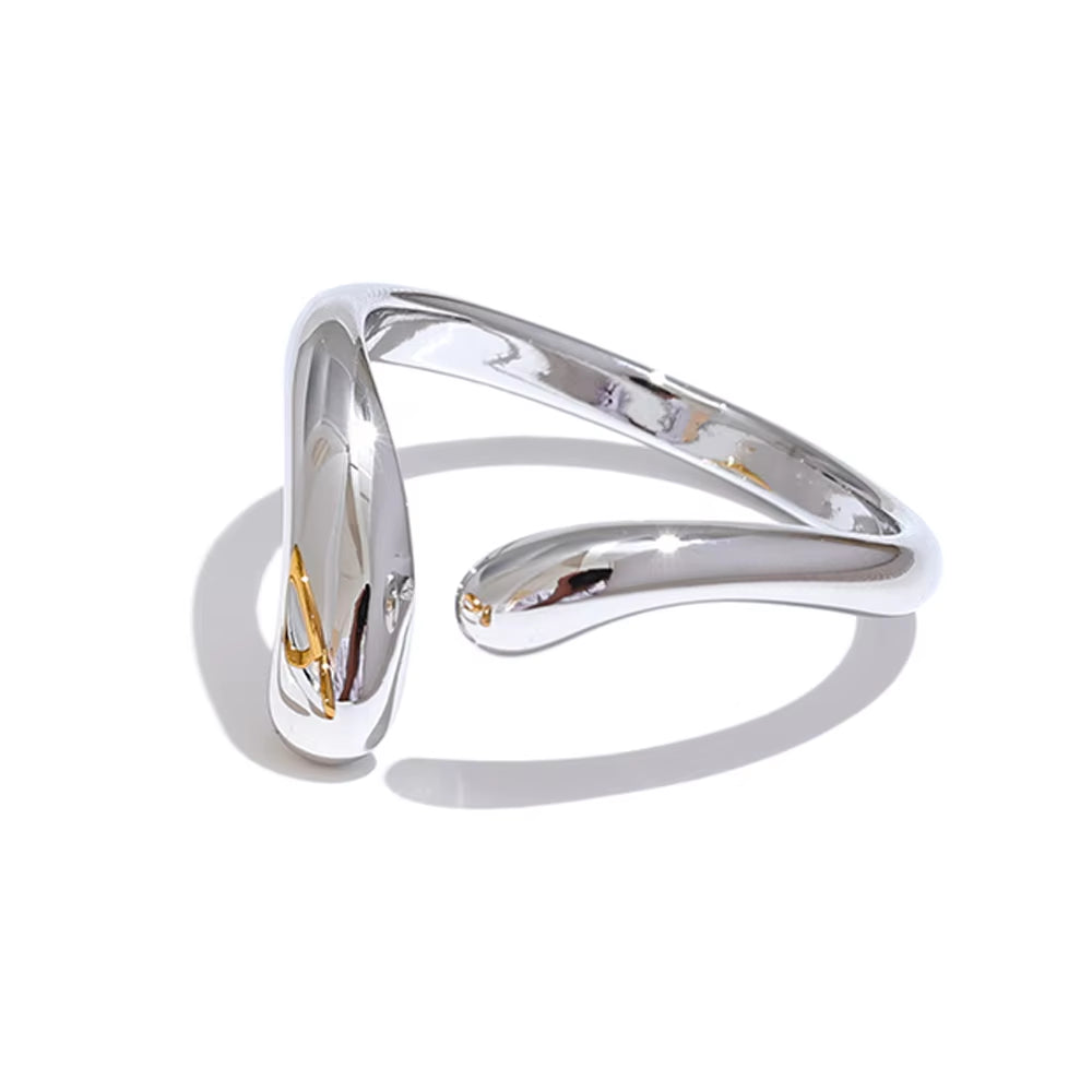 Minimalist New Style Stainless Steel Open Chic Adjustable Ring Fashion Thin Finger Korean High Quality Jewelry 18K Golden