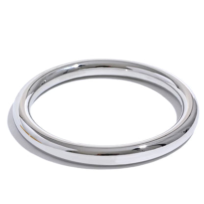 65Mm Polished Textured Waterproof Stainless Steel Big Bracelet Bangle Statement Glossy Minimalist Jewelry High Quality